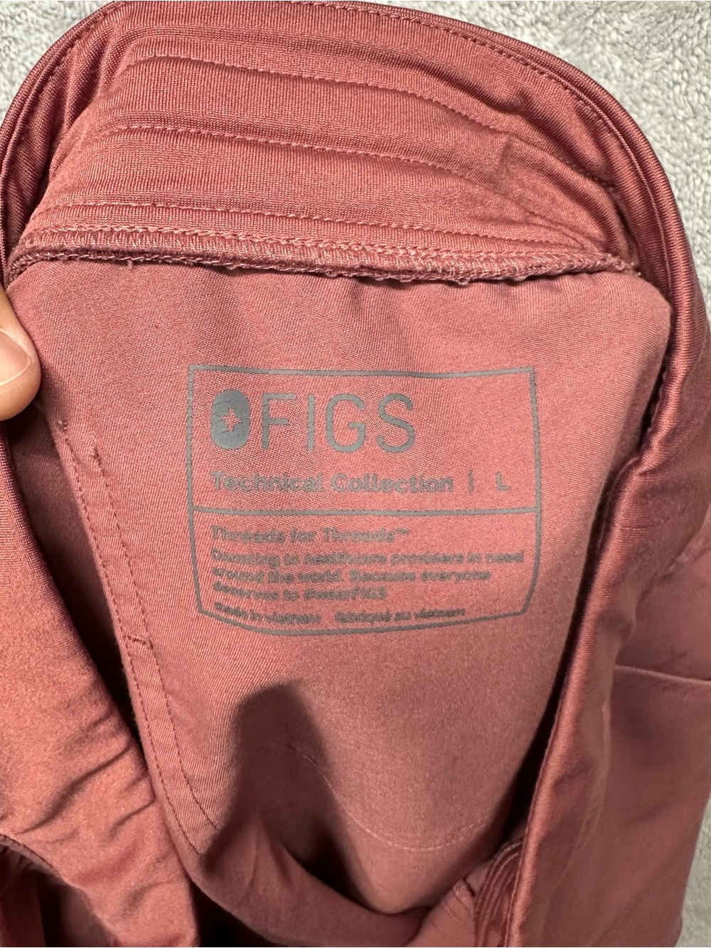 FIGS Technical Collection Jogger Scrub Pants Mauve Pink Drawstring Women’s Large - Picture 8 of 8